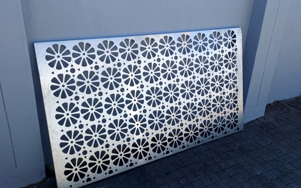 Laser-cut decorative metal work example