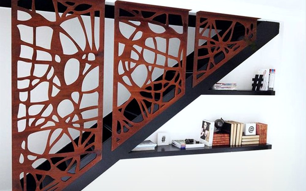 Laser-cut house sign component